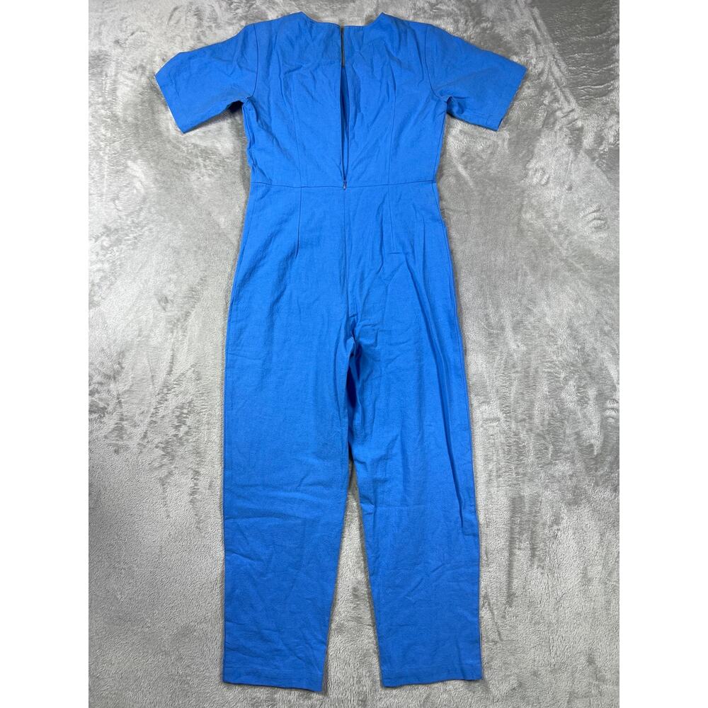 Ilana Kohn Blue Cotton Jumpsuit Romper Size 4 Small Short Sleeve Minimalist USA - Picture 8 of 11